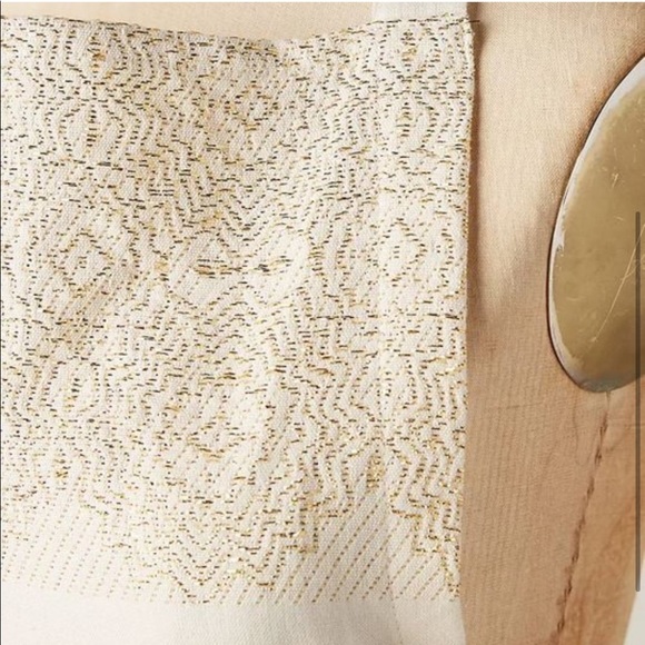 Anthropologie Adelina Metallic Gold Apron - Picture 2 of 7
